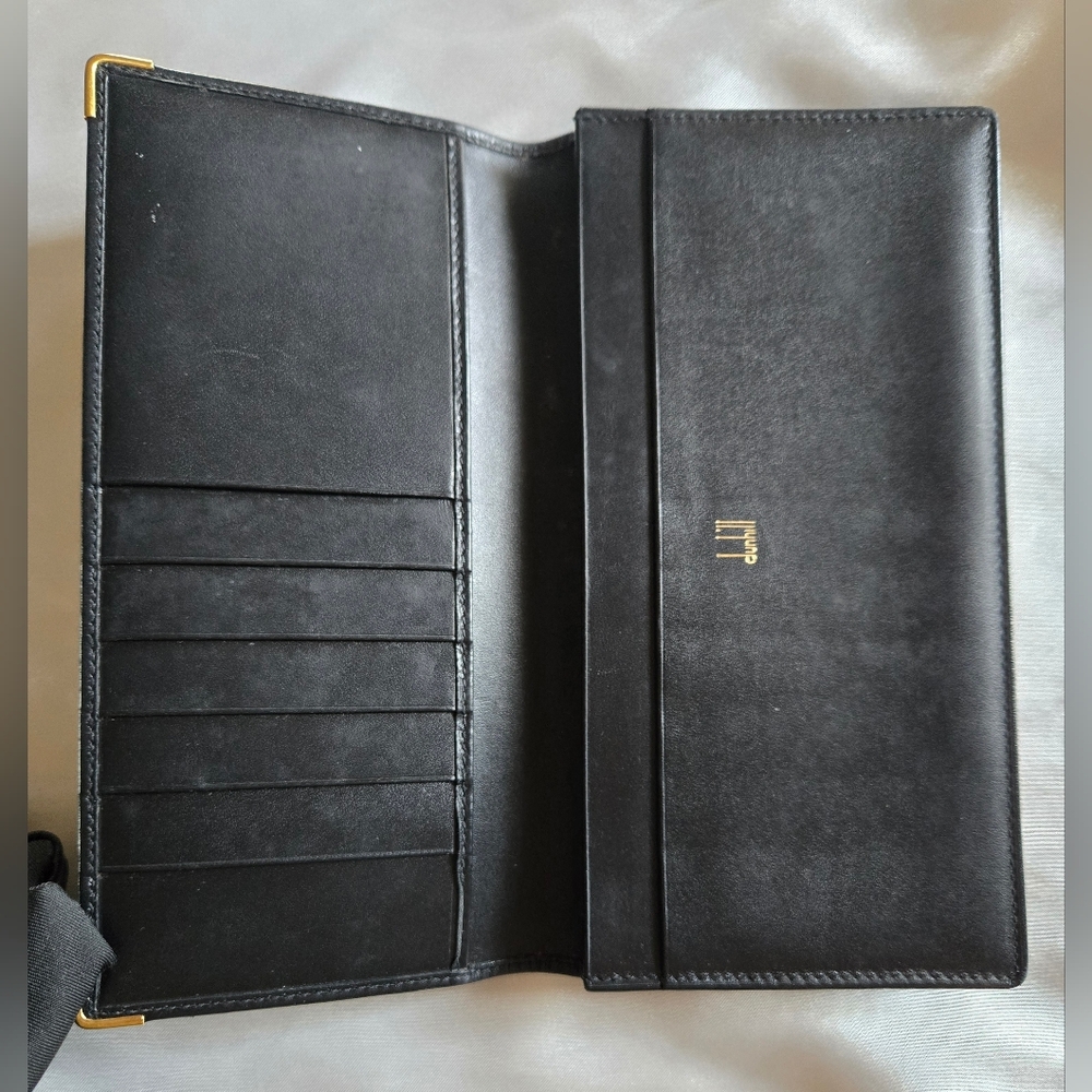Dunhill Classic Black Wallet with Gold Details - Picture 8 of 13